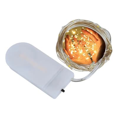 Guirnalda Hilo Alambre Cobre Microled Calido Pilas 3mts Deco