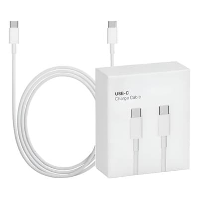 Cable 1 Metros Tipo C A C Compatible iPhone 15 15 15 Pro Max Blanco
