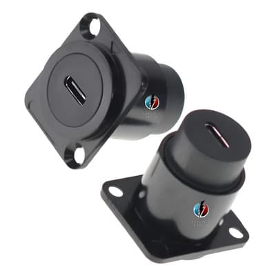 Conector Usb C Hembra Hembra Gabinete Chasis Panel Negro