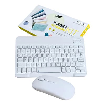 Combo Teclado Mouse Bluetooth Blanco Yelandar An-030 Para Pc Tablet Mac
