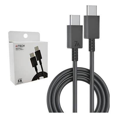 Cable Usb Tipo C A C 7a Aitech 2 Metros Negro Carga Rápida Compatible Huawei Samsung