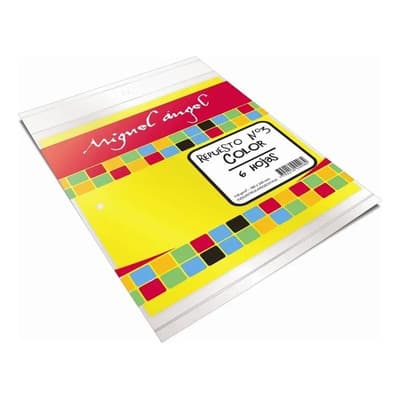 Hojas Color Nº3 Miguel Angel 6 Pack Con 3 Agujeros Para Carpetas