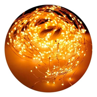 Guirnalda Electroland Micro Led 30 Luces Cálidas A Pilas Exterior 3m Dorado
