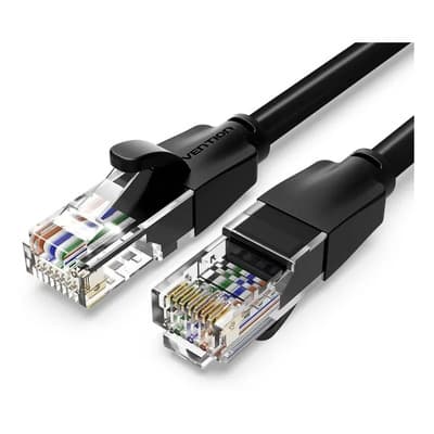 Cable De Red Vention Cat6 Certificado - 0,5 Metros - Premium Patch Cord - Utp Rj45 Ethernet 1000 Mbps - 250 Mhz - Cobre - Pc - Notebook - Servidores - Negro - Ibebd