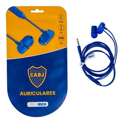 Auriculares In-ear Quemoda Boca Juniors Azul Con Cable Y Micrófono