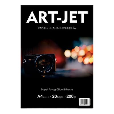 Papel Fotográfico Brillante A4 200g Art-jet 20 Hojas Impresoras Blanco