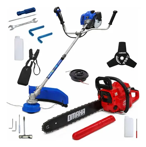 Combo Desmalezadora Motoguadaña 52cc 1,7hp + Motosierra 2.5h