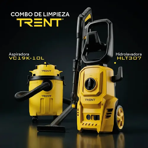 Combo Hidrolavadora Trent Hlt307 + Aspiradora Vc19k-10l Amarillo 50hz