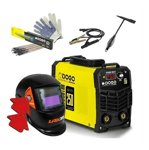 Soldadora Inverter Dogo Star 250 Mma Igbt + Combo + Mascara Amarillo