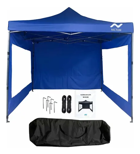 Gazebo 3x3 Paredes Plegable Impermeable Nictom Azul