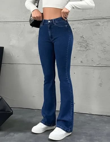 Jeans Oxford Elastizado Mujer Tiro Alto Muy Comodo Zaira