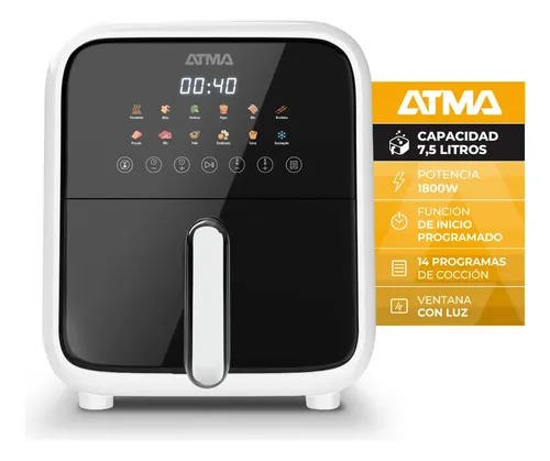 Freídora De Aire Atma 7.5 Litros Panel Táctil Digital 1800w Blanca Blanco