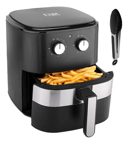 Freidora De Aire Gadnic 6.5 L 1400w 220 240v Temperatura 80 A 200 C Temporizador 60 Minutos Pinza Incluida Negro/gris