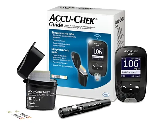 Kit Glucometro Medidor Accu-chek Guide + Punzador + Insumos Plata