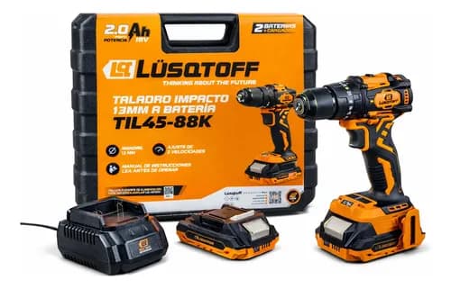 Taladro Atornillador Percutor Brushless 18v Mandril Metalico Naranja 50