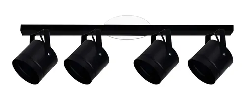 Spot Riel Tacho 4 Luces Movil Pared Techo Led Ar111 Cinema Estructura Negro