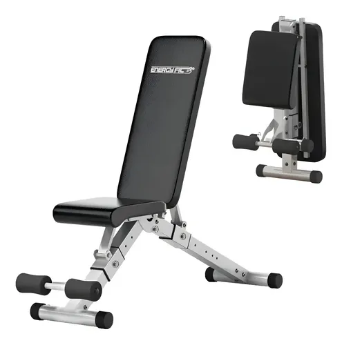Banco De Pecho Plano Regulable Con Abdominales Gym Plegable Energy Fit