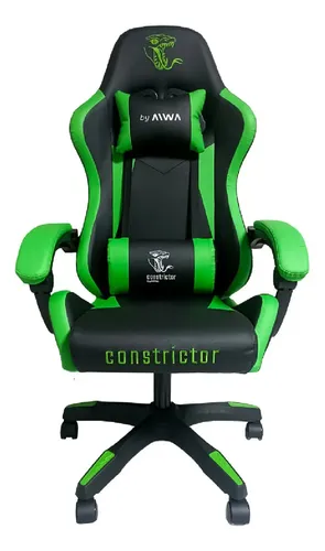 Silla Gamer Ergonómica Constrictor Lampalagua Verde Cuero Sintético Reclinable
