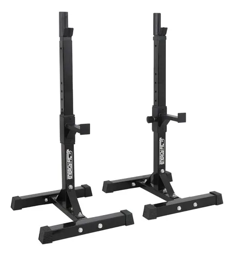 Rack Sentadillas Soporte Gym Pecho Squat Hombros Regulable Negro