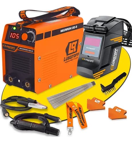 Soldadora Inverter Mega Iron 100 + Mascara Soldar Naranja/negro