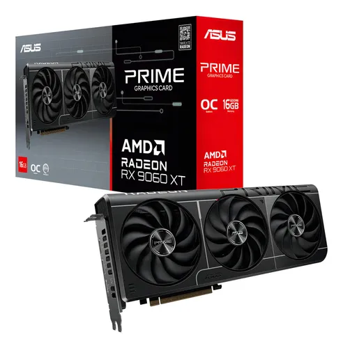 Placa De Video Asus Prime Radeon Rx 9060 Xt Oc Edition 16gb Gddr6 128-bit Pci-e 5.0