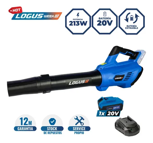 Sopladora Inalámbrica Logus 20v 45 M/s Batería Alta Potencia Azul