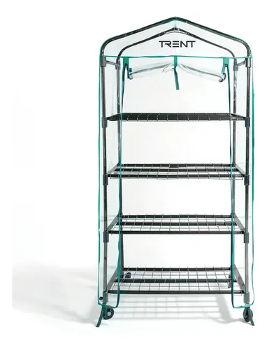 Invernadero Trent Tre-inv-4est Estructura Para Indoor Y Exterior Cultivo Chico Con Estantes Movible Y Ruedas