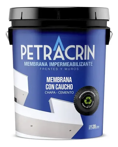 Membrana Impermeable Con Caucho Petracrin 20 Kg Color Acabado Mate Color Blanco