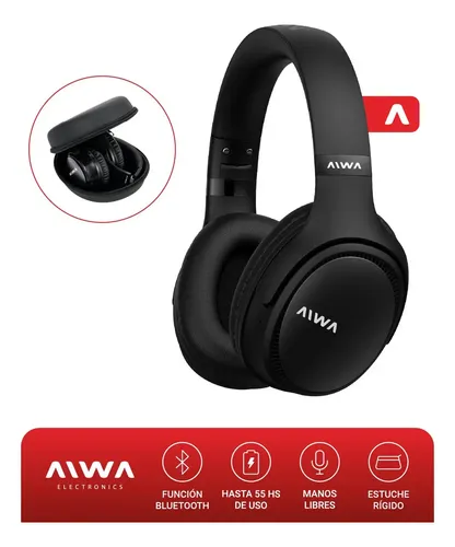 Auriculares Aiwa Bluetooth Inalámbricos Vincha On Ear Negro