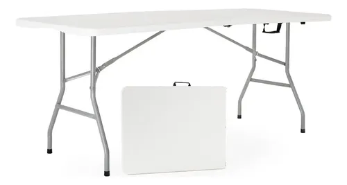 Mesa Para Jardin Exteriror Plegable Camping Portatil Picnic Color Blanco Gardenlife