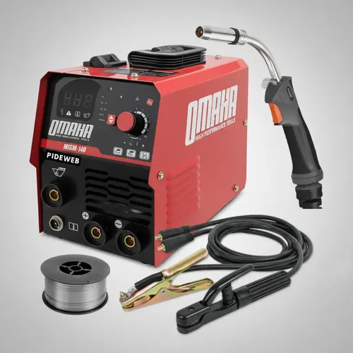 Soldadora 140 Amp Dual Inverter Mig Mma Torcha Flux Display Rojo