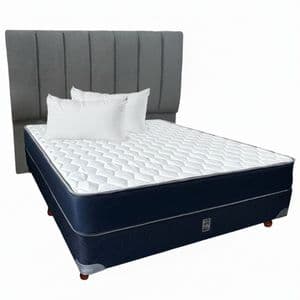 Combo Sommier + Colchón + Respaldo y 2 almohadas de regalo 2230 SYRMA 140x190 Espuma Alta Densidad 66 Promocionado